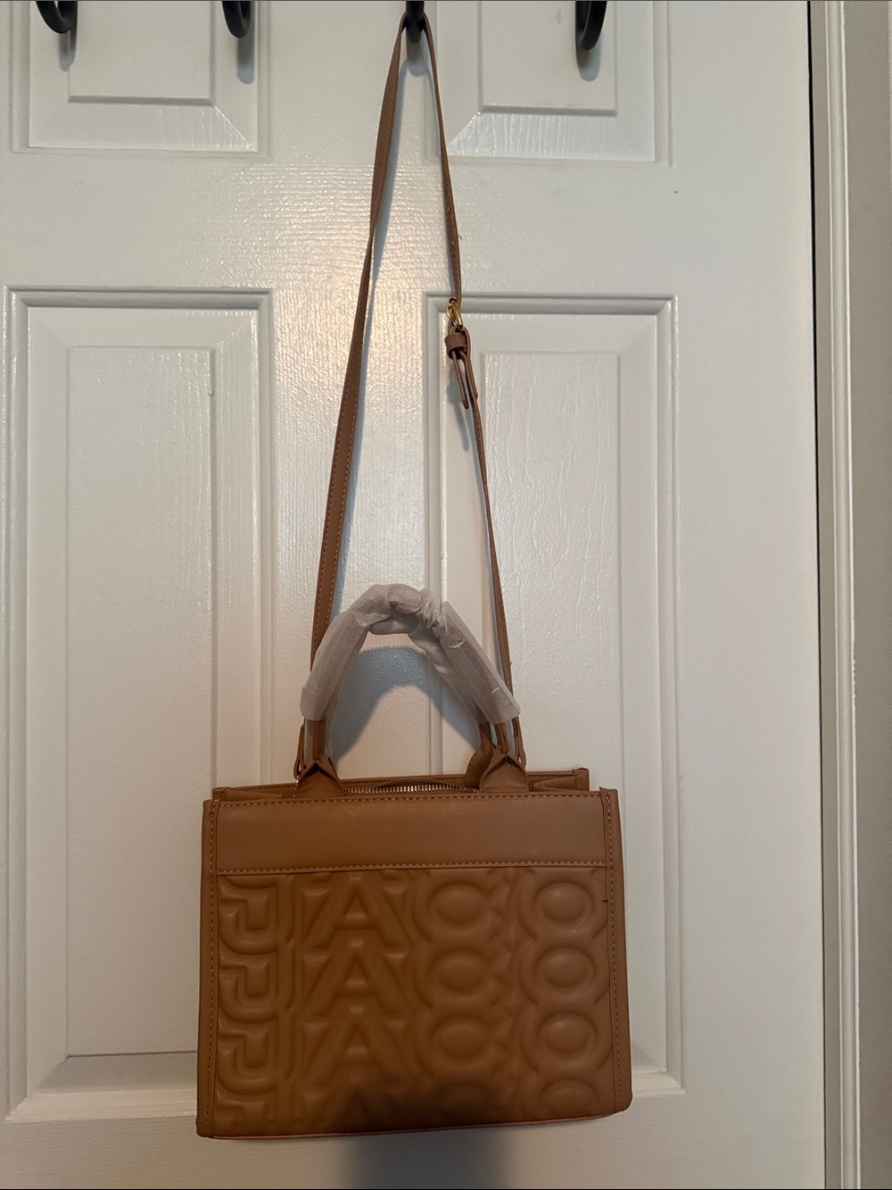 Fashion Tan Embossed The Tote Bag - Top Handle Crossbody - Picture 2 of 5